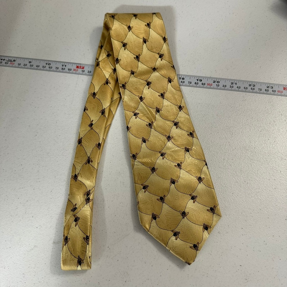 The Nature Conservancy Honeybee Men Silk Tie Gold Yellow Preservation Collection